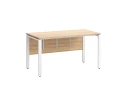 Стол прямой, П-опоры, экран ЛДСП,парящая стол-ца 800x700x750 RM007-8x7 Вяз Швейцарский светлый/Белый