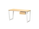 Стол прямой с подвесной тумбой, U-опора 1600x600x750 RM034-16x6 Вяз Швейцарский светлый/Белый
