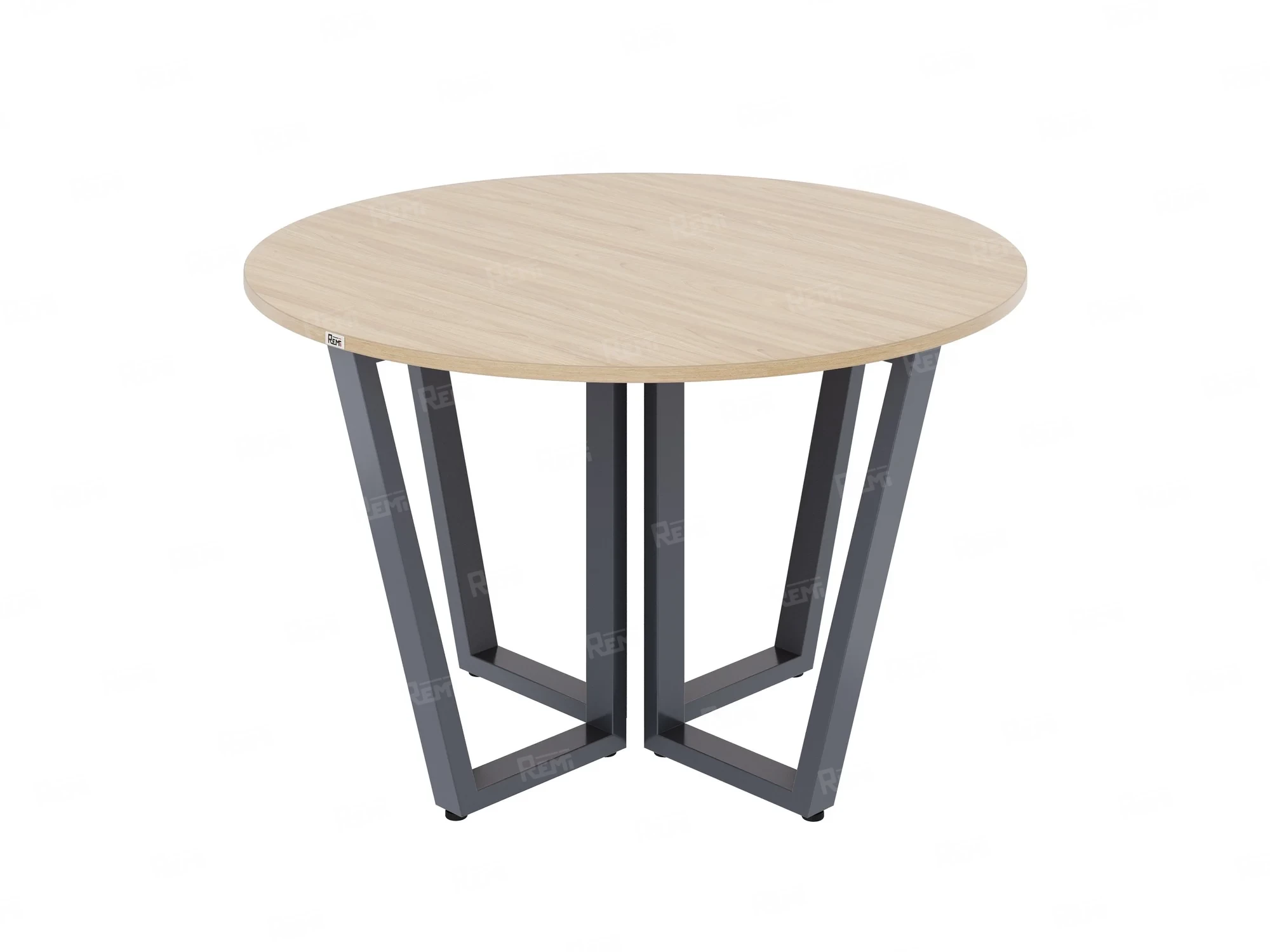 Круглый стол на U-образных опорах 1800x1800x750 RM188-18x18 Вяз Швейцарский светлый/Серый