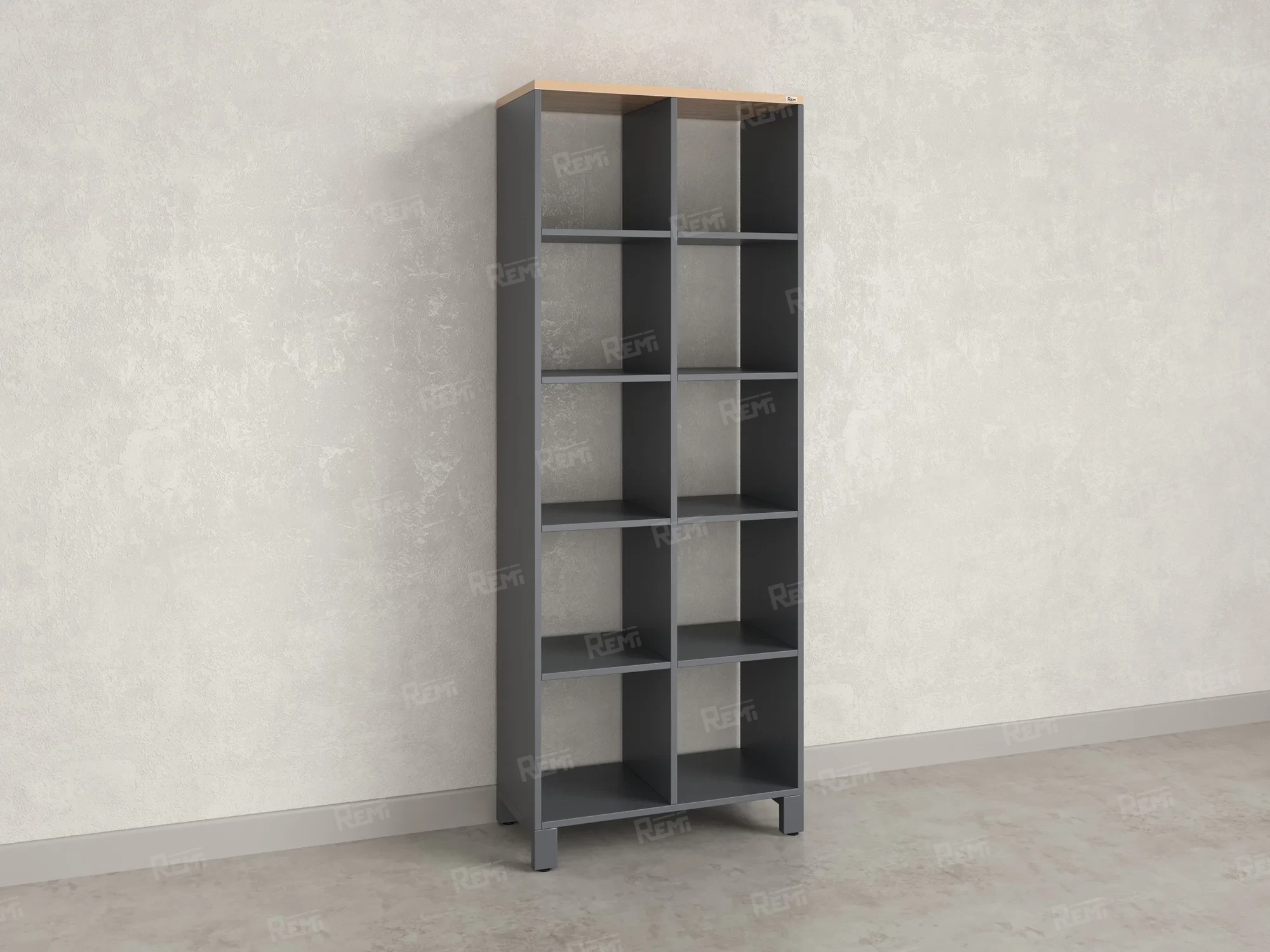 Стеллаж, 10 ячеек 750х370х1980 RM142-75x37 Вяз Швейцарский светлый/Серый