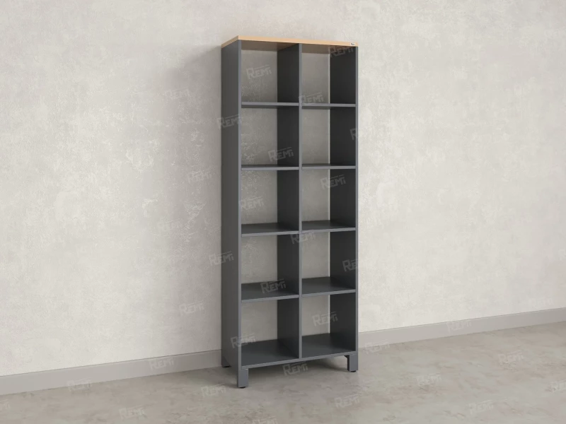 Стеллаж, 10 ячеек 750х370х1980 RM142-75x37 Вяз Швейцарский светлый/Серый