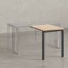 Брифинг прямой, с парящей столешнецей, на П-образном каркасе 1400x600x750 RM070-14x6 Вяз Швейцарский светлый/Серый
