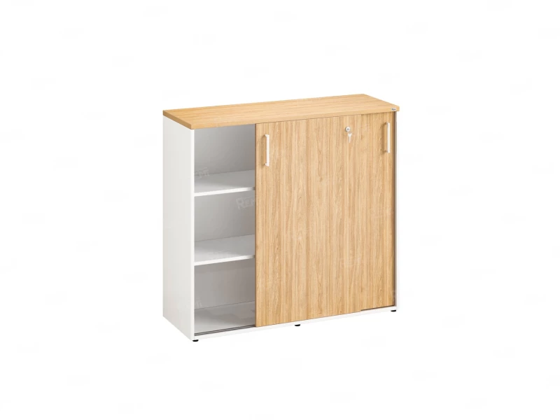 Шкаф-купе низкий, 3 полки, на регулируемых опорах 1200x420x1100 RM129-120x42 Вяз Швейцарский светлый/Белый