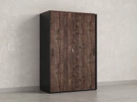 Шкаф-купе, регулируемые опоры, штанга, 1 полка 1200x600x1800 RM164-90x60 Дуб Апрельский шоколад/Черный