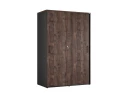 Шкаф-купе, регулируемые опоры, штанга, 1 полка 1200x600x1800 RM164-90x60 Дуб Апрельский шоколад/Черный