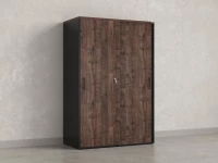 Шкаф-купе, регулируемые опоры, штанга, 1 полка 1200x600x1800 RM164-90x60 Дуб Апрельский шоколад/Черный