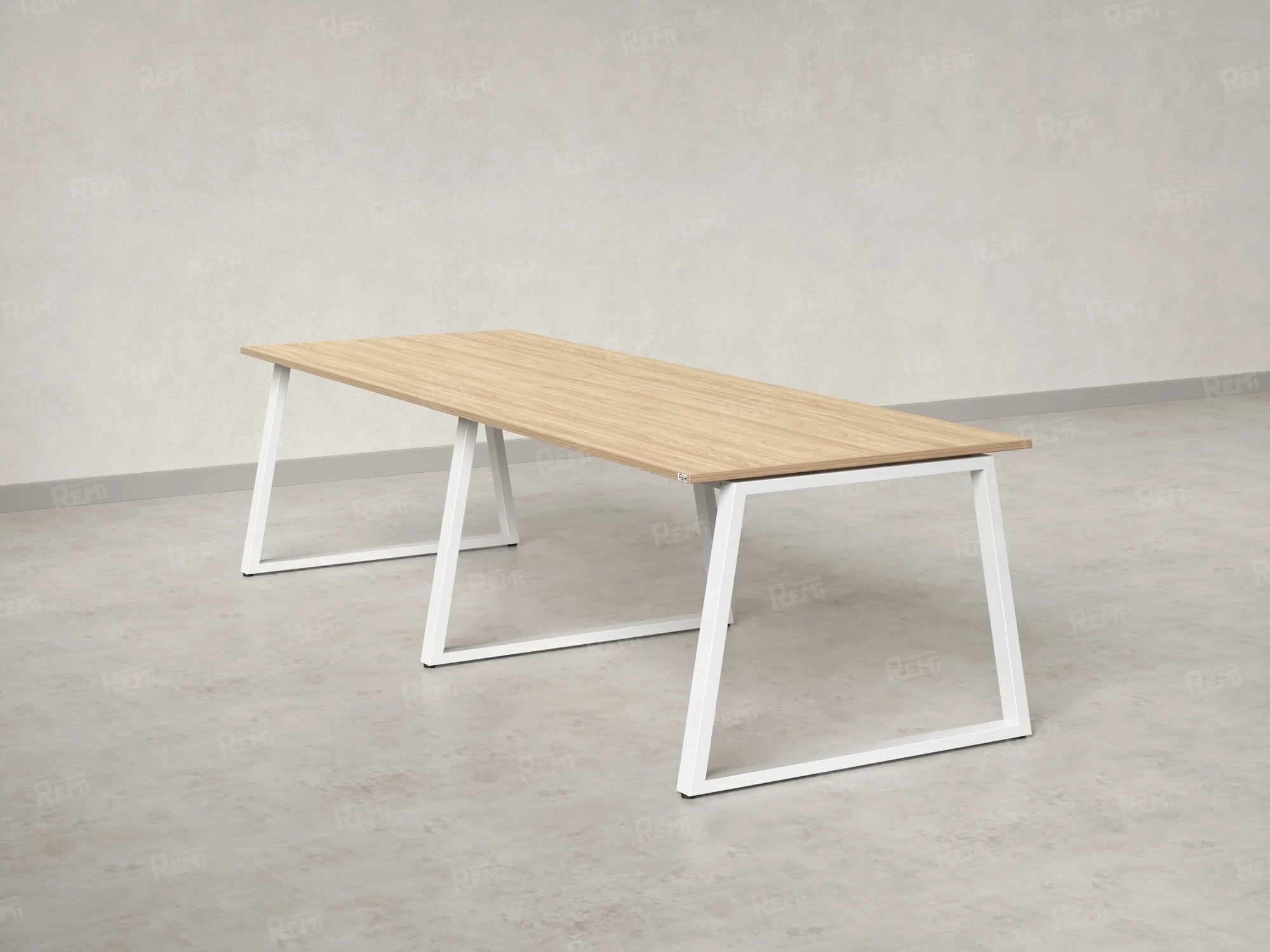 Cтол для переговоров, на A-обазном каркасе 2000x1600x750 RM083-200x160 Вяз Швейцарский светлый/Белый