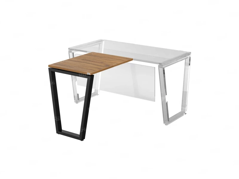 Брифинг прямой, с парящей столешнецей, на U-образном каркасе 1400x600x750 RM074-14x6 Юстус/Черный