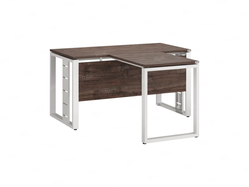 Стол с брифингом с парящей столешницей на О-образных опорах с экраном ЛДСП RM045-16x8 1600x2400x750 Дуб Апрельский шоколад/Белый