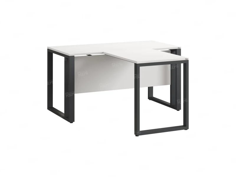 Стол с брифингом на О-образных опорах с экраном ЛДСП RM046-10x9 1000x1900x750 Белый/Серый