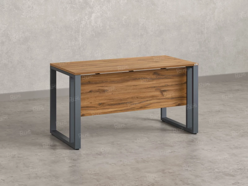 Стол прямой на О-образных опорах с экраном ЛДСП 1800x900x750 RM041-18x9 Юстус/Серый