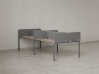 Бенч-система, 4 рабочих места, на П-образных опорах, 8 тканевых экранов 2400x1200x750 RM166-1-12x12 Дуб Маувелла/Серый