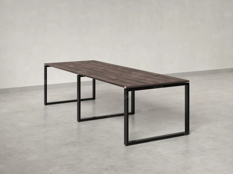 Cтол для переговоров, на О-обазном каркасе 2400x1000x750 RM081-240x100 Дуб Апрельский шоколад/Черный