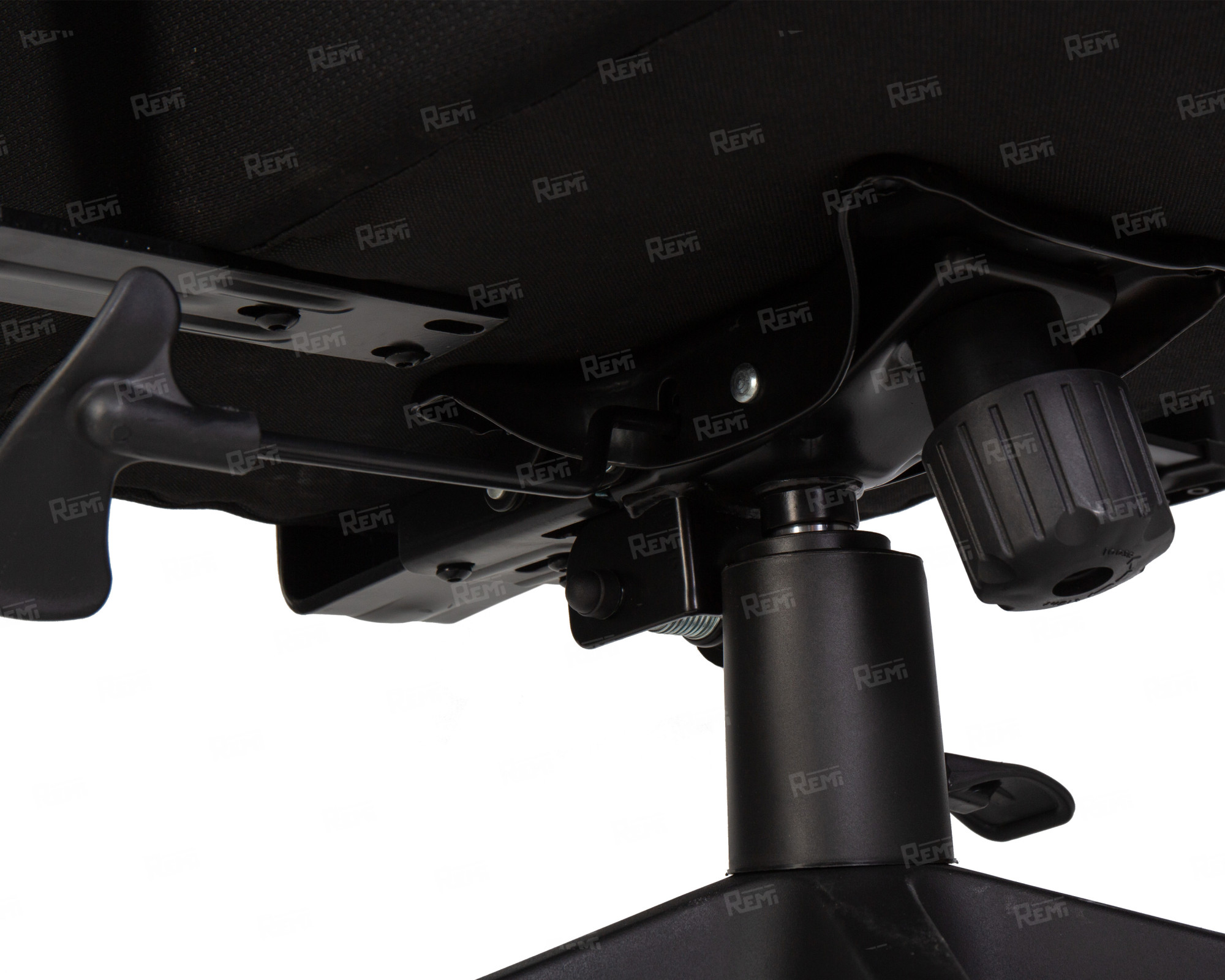 TEODOR, цвет сиденья чёрная ткань и серая сетка, цвет основания чёрный (арт. LMR-122M)