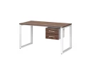 Стол прямой с подвесной тумбой 2 ящика, О-опора 1800x700x750 RM037-18x7 Дуб Апрельский шоколад/Белый
