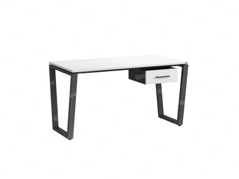 Стол прямой с подвесной тумбой, U-опора 1800x800x750 RM034-18x8 Белый/Серый