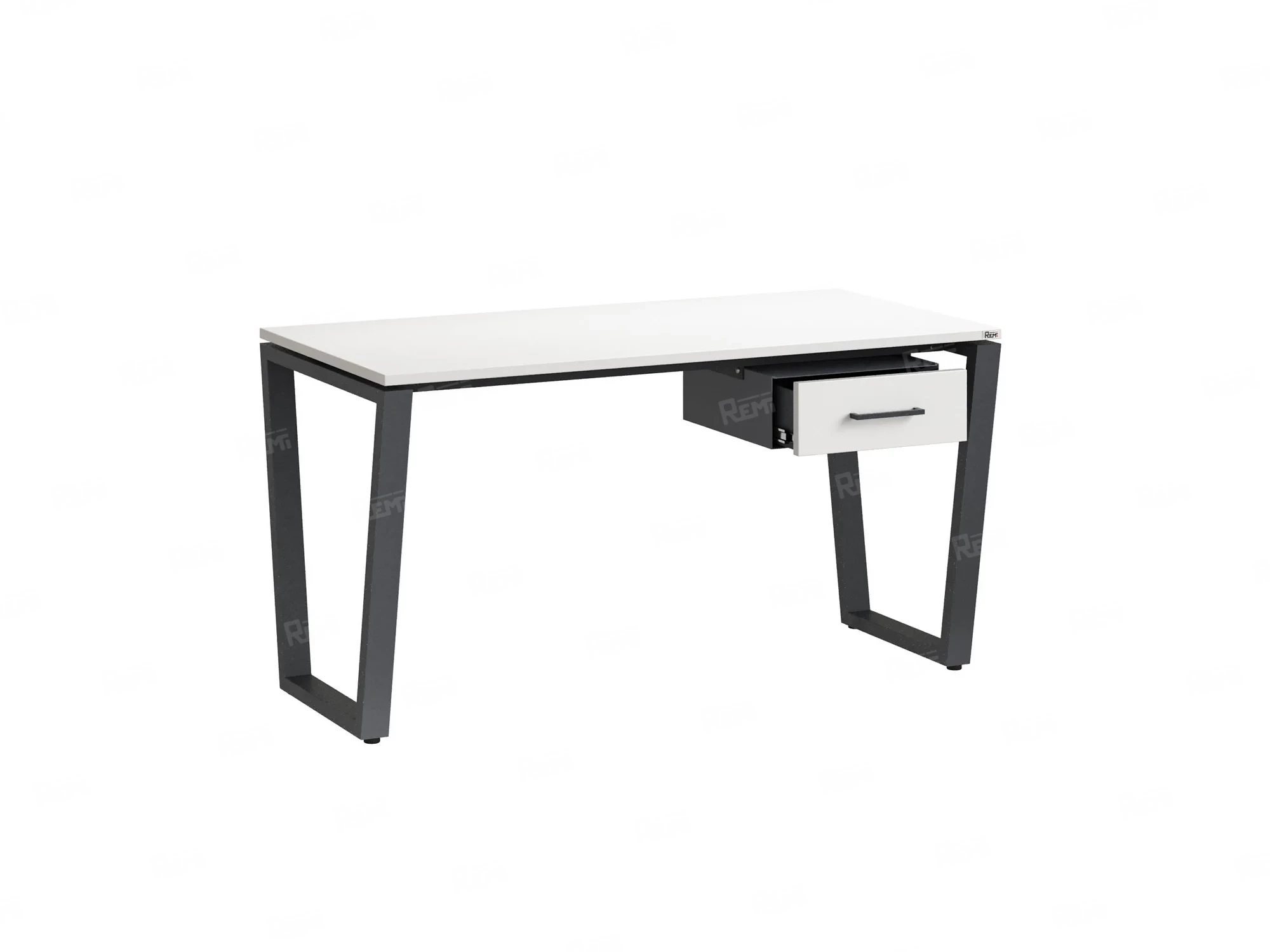 Стол прямой с подвесной тумбой, U-опора 1800x800x750 RM034-18x8 Белый/Серый