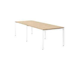Cтол для переговоров, на П-образном каркасе 2500x1600x750 RM080-250x160 Вяз Швейцарский светлый/Белый