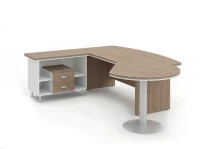 BRL RB072-215x200L Стол рук-ля L угловой с брифингом и тумбой 2 ящика 2150х2000х760 Шорвуд/Белый