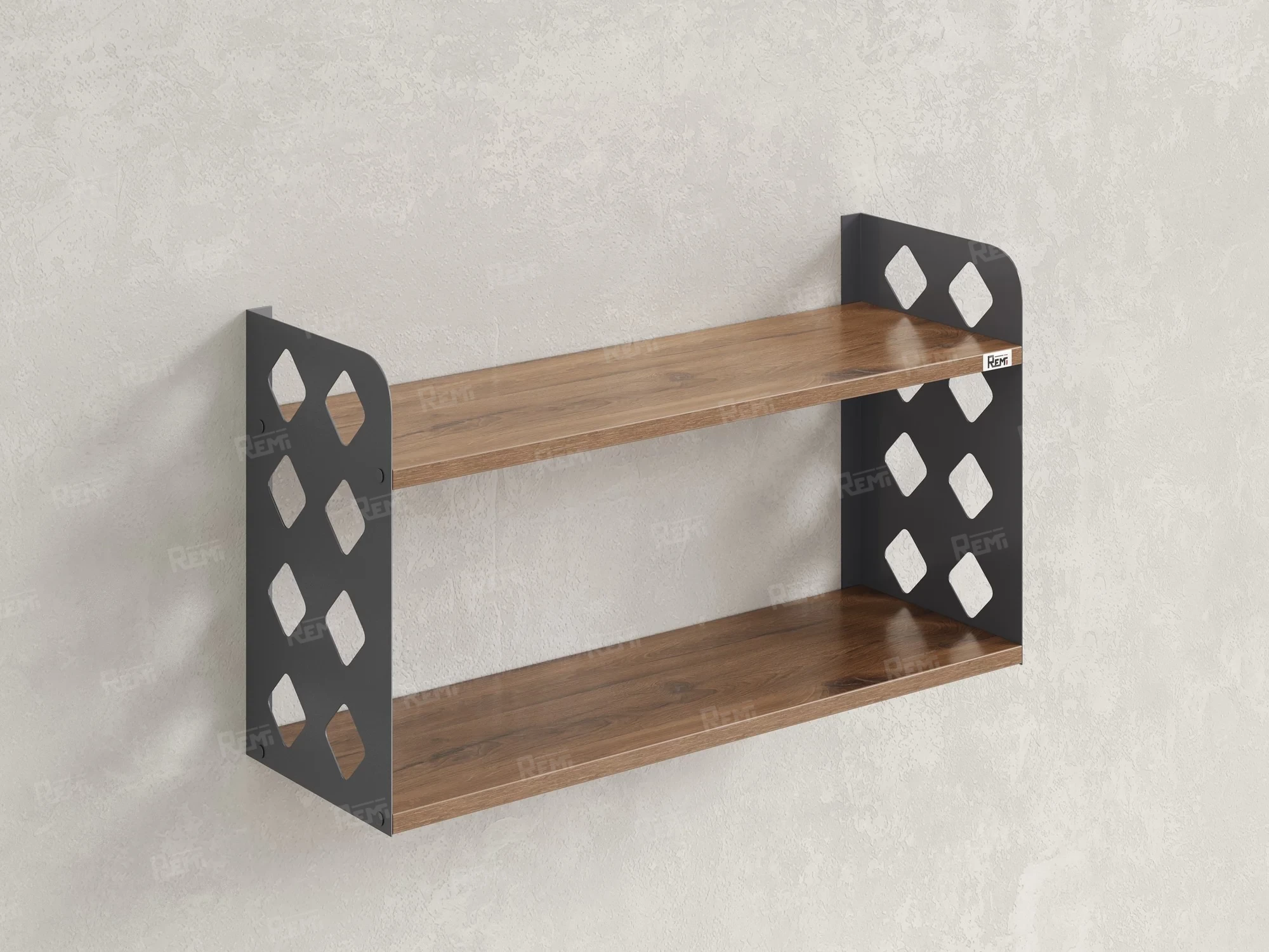 Полка настенная 900x200x500 RM192-90x20 Дуб Юстус/Серый