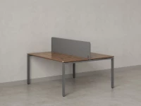 Бенч-система, 2 рабочих места, с одним тканевым экраном 1600x1200x750 RM165-1-16x12 Дуб Юстус/Серый