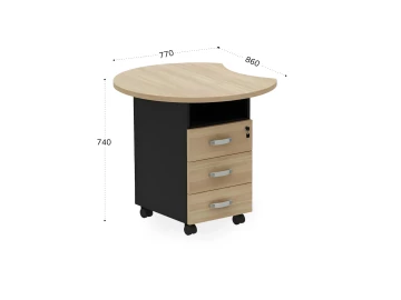 Тумба приставная левая 770х860х740 RB088-77х86L Акация/Черный