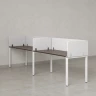 Бенч-система в 1 ряд, 2 рабочих места 5 тканевых экранов 2400x800x750 RM167-1-24x8 Дуб Апрельский шоколад/Белый