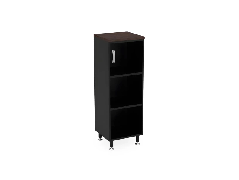 BRL RB049-45х43R Стеллаж закрытый витрина стекло левый 450х430х1290 Венге/Черный