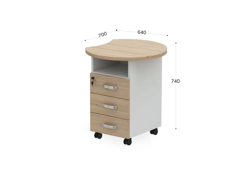 BRL RB087-64х70R Тумба приставная правая 640х700х740 Акация/Белый