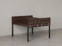 Бенч-система, 2 рабочих места, 5 ЛДСП экранов 1400x1200x750 RM165-4-14x12 Дуб Апрельский шоколад/Черный