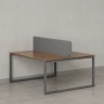 Бенч-система, 2 рабочих места, с одним тканевым экраном 1200x1400x750 RM169-1-12x14 Дуб Юстус/Серый