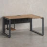 Стол угловой, экран металл, О-опора, правый 1800x700/900x750, RM057-18x7-9 Дуб Юстус/Серый