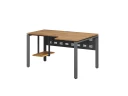 Стол угловой, экран металл, П-опора, правый 1600x700/900x750, RM058-16x7-9 Дуб Юстус/Серый