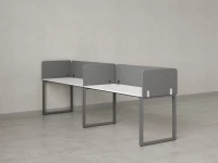 Бенч-система в 1 ряд, 2 рабочих места 5 тканевых экранов 3600x600x750 RM168-1-36x6 Белый/Серый