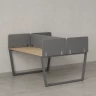 Бенч-система, 2 рабочих места, 5 тканевых экранов 1400x1600x750 RM172-3-14x16 Вяз Швейцарский светлый/Серый