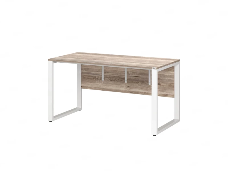 Стол прямой на О-образных опорах, экран ЛДСП 2000x800x750 RM006-20x8 Дуб Маувелла/Белый