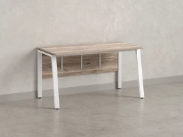 Стол прямой, Л-опора, экран ЛДСП,парящая стол-ца 1800x800x750 RM009-18x8 Дуб Маувелла/Белый