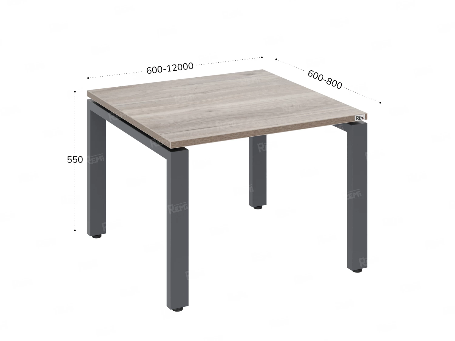Журнальный стол с полкой 1000x600x550 RM183-10x6 Дуб Маувелла/Серый