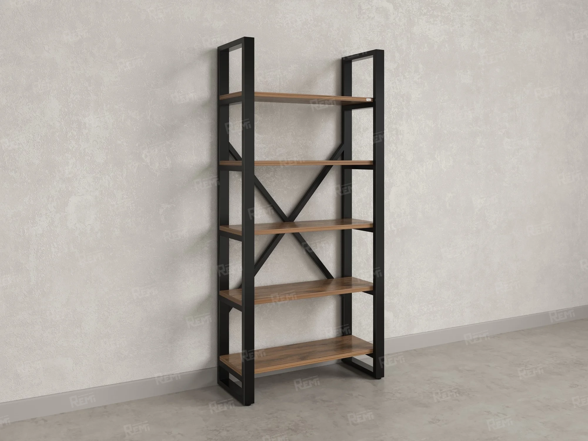 Стеллаж, 5 уровней 900x370x1920 RM130-90x37 Дуб Юстус/Черный