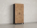 Шкаф распашной, 5 уровней 900x420x1900 RM152-90x41 Дуб Юстус/Черный