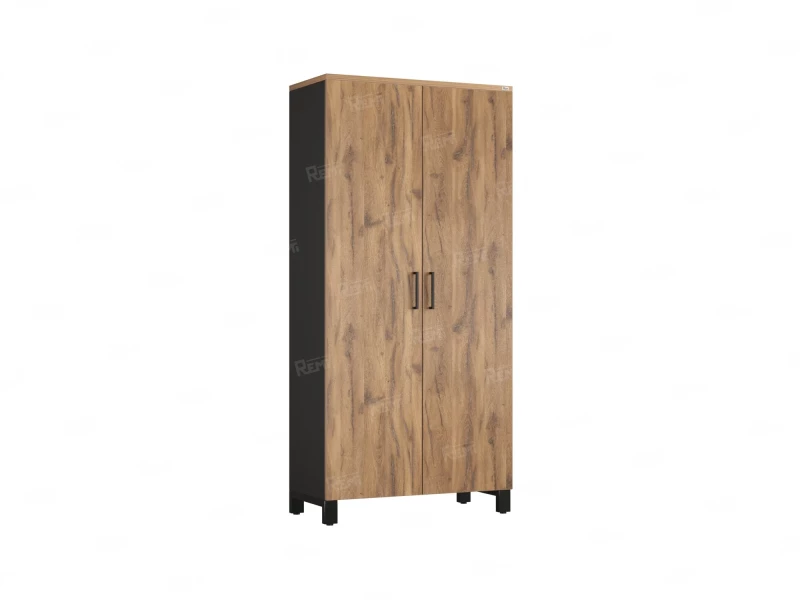 Шкаф распашной, 5 уровней 900x420x1900 RM152-90x41 Дуб Юстус/Черный