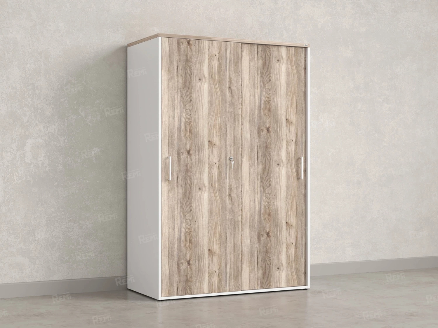 Шкаф-купе, регулируемые опоры, штанга, 1 полка 1200x600x1800 RM164-90x60 Дуб Маувелла/Белый