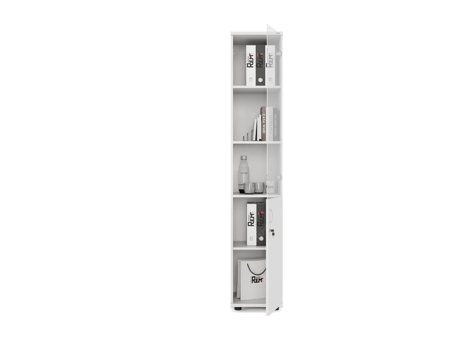 Шкаф комбинированный RLG032 350х350х1830 Белый, Серия ЛАЙТ | LIGHT