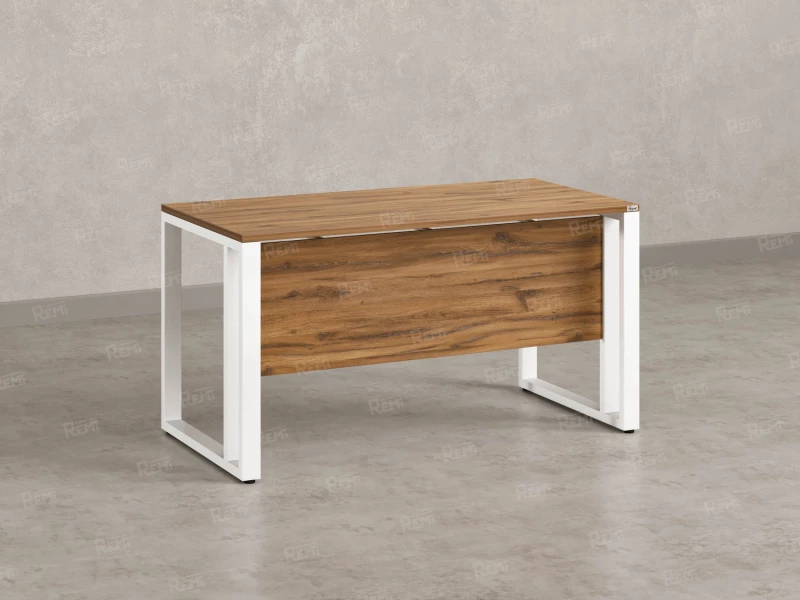 Стол прямой на О-образных опорах с экраном ЛДСП 1800x900x750 RM041-18x9 Юстус/Белый