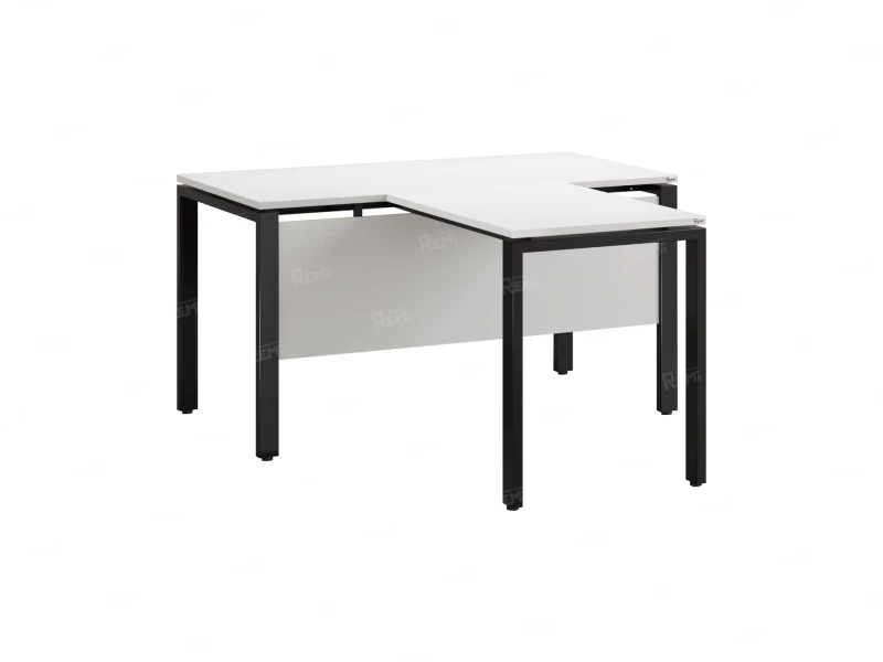 Стол с брифингом с парящей столешницей на П-образных опорах с экраном ЛДСП RM043-14x7 1400x2100x750 Белый/Черный