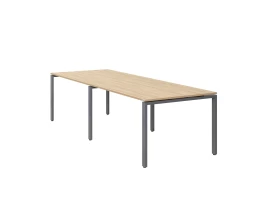 Cтол для переговоров, на П-образном каркасе 2500x1600x750 RM080-250x160 Вяз Швейцарский светлый/Серый