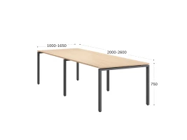 Cтол для переговоров, на П-образном каркасе 2500x1600x750 RM080-250x160 Вяз Швейцарский светлый/Серый