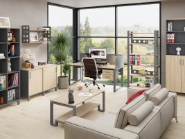Cтол для переговоров, на П-образном каркасе 2500x1600x750 RM080-250x160 Вяз Швейцарский светлый/Серый
