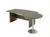 BRL RB069-235x150R Стол руководителя с брифингом правый 2350х1500х760 Шорвуд/Белый