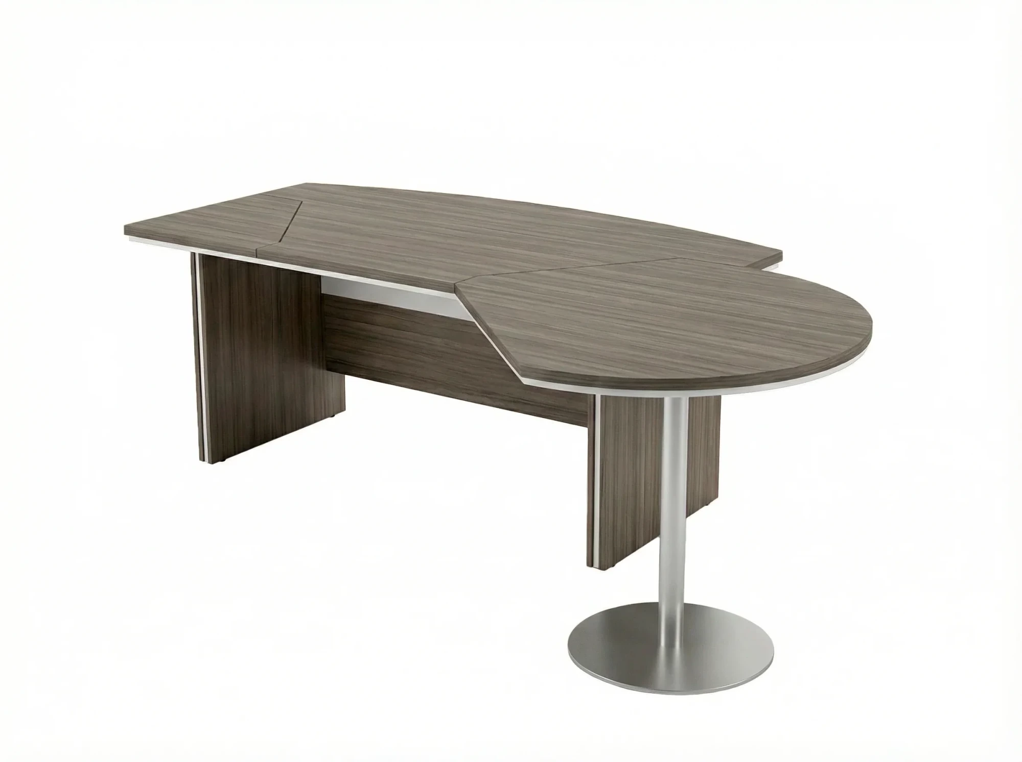 BRL RB069-235x150R Стол руководителя с брифингом правый 2350х1500х760 Шорвуд/Белый